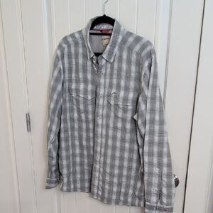 Simms Gray Plaid Casual Button Down Shirt